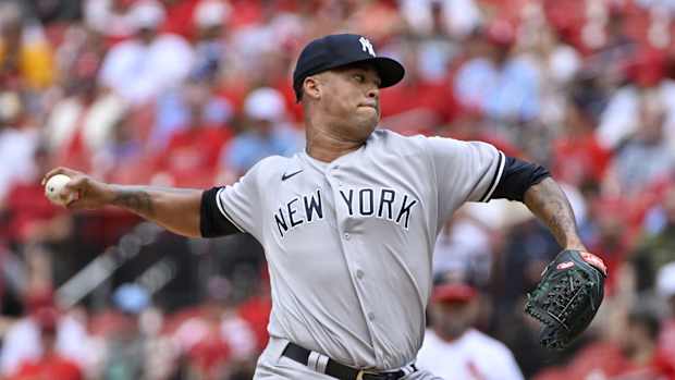 New York Yankees SP Frankie Montas throws pitch